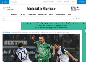 How haz.de looks like on a tablet such as an iPad.