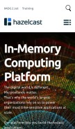 How hazelcast.com looks like on a mobile device such as an iPhone.
