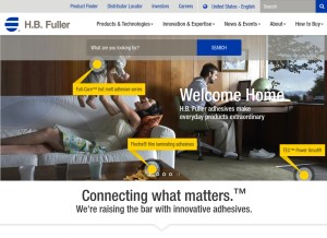 How hbfuller.com looks like on a tablet such as an iPad.