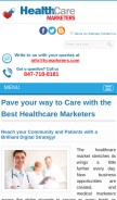 How hcmarketers.com looks like on a mobile device such as an iPhone.