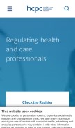 How hcpc-uk.org looks like on a mobile device such as an iPhone.