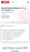 How hdfc.com looks like on a mobile device such as an iPhone.