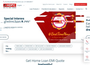 How hdfc.com looks like on a tablet such as an iPad.