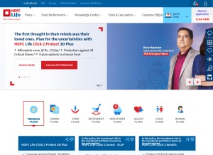 How hdfclife.com looks like on a tablet such as an iPad.