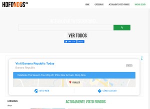 How hdfondos.eu looks like on a tablet such as an iPad.