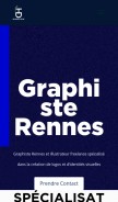How hdgraphisme.fr looks like on a mobile device such as an iPhone.