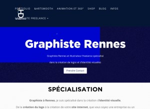 How hdgraphisme.fr looks like on a tablet such as an iPad.