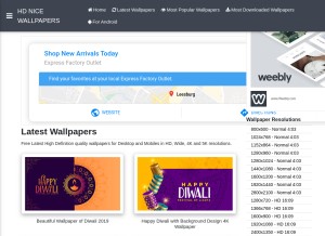 How hdnicewallpapers.com looks like on a tablet such as an iPad.