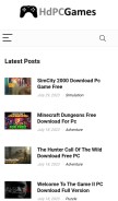 How hdpcgames.com looks like on a mobile device such as an iPhone.