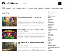 How hdpcgames.com looks like on a tablet such as an iPad.