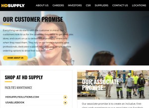 How hdsupply.com looks like on a tablet such as an iPad.