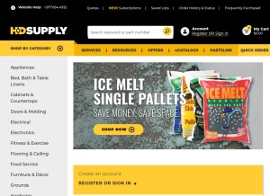 How hdsupplysolutions.com looks like on a tablet such as an iPad.