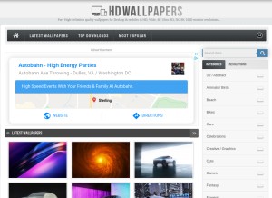 How hdwallpapers.in looks like on a tablet such as an iPad.