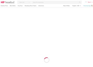 How headout.com looks like on a tablet such as an iPad.