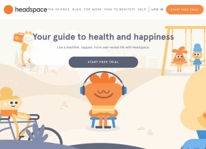 How headspace.com looks like on a tablet such as an iPad.
