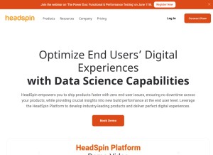 How headspin.io looks like on a tablet such as an iPad.