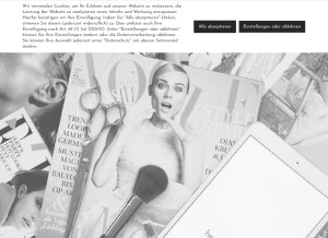 How headstories.de looks like on a tablet such as an iPad.