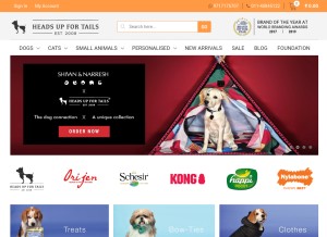 How headsupfortails.com looks like on a tablet such as an iPad.