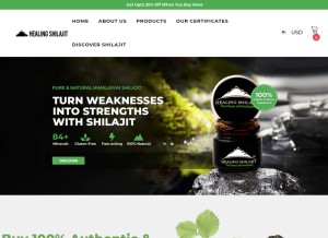 How healingshilajit.com looks like on a tablet such as an iPad.