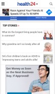 How health24.com looks like on a mobile device such as an iPhone.