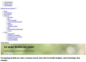 How healthadvocate.com looks like on a tablet such as an iPad.