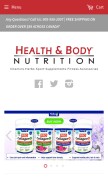 How healthbodynutrition.ca looks like on a mobile device such as an iPhone.