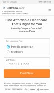 How healthcare.com looks like on a mobile device such as an iPhone.