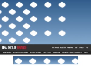 How healthcarefinancenews.com looks like on a tablet such as an iPad.