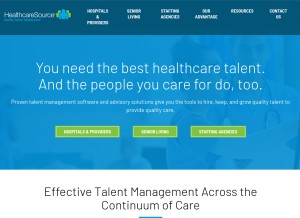 How healthcaresource.com looks like on a tablet such as an iPad.