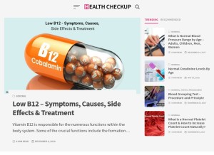 How healthcheckup.com looks like on a tablet such as an iPad.