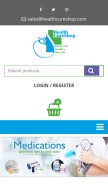 How healthcureshop.com looks like on a mobile device such as an iPhone.