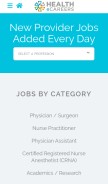 How healthecareers.com looks like on a mobile device such as an iPhone.