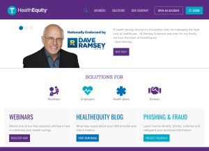 How healthequity.com looks like on a tablet such as an iPad.