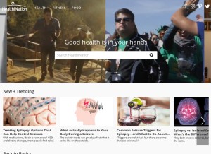 How healthination.com looks like on a tablet such as an iPad.