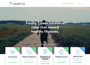 How healthiq.com looks like on a tablet such as an iPad.