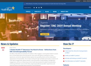 How healthit.gov looks like on a tablet such as an iPad.