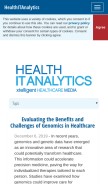 How healthitanalytics.com looks like on a mobile device such as an iPhone.