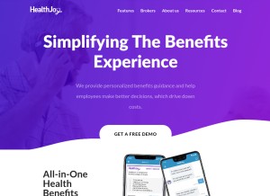 How healthjoy.com looks like on a tablet such as an iPad.