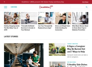 How healthline.com looks like on a tablet such as an iPad.