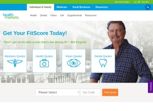 How healthmarkets.com looks like on a tablet such as an iPad.