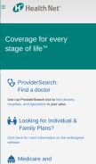 How healthnet.com looks like on a mobile device such as an iPhone.