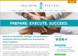 How healthpro-heritage.com looks like on a tablet such as an iPad.