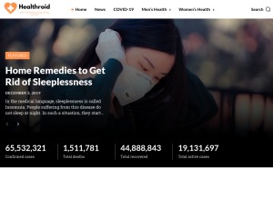How healthroid.com looks like on a tablet such as an iPad.