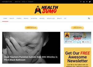 How healthsumo.com looks like on a tablet such as an iPad.