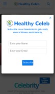 How healthyceleb.com looks like on a mobile device such as an iPhone.