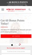 How healthyessentials.com looks like on a mobile device such as an iPhone.