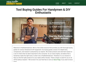 How healthyhandyman.com looks like on a tablet such as an iPad.