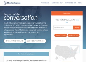 How healthyhearing.com looks like on a tablet such as an iPad.
