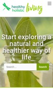 How healthyholisticliving.com looks like on a mobile device such as an iPhone.