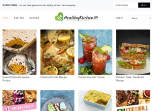How healthykitchen101.com looks like on a tablet such as an iPad.